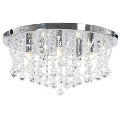 Lampadario Perle di Cristallo Argento Rotondo 4  Lampadine G9 - homemem39