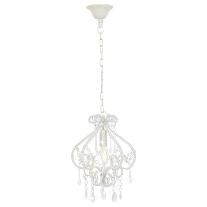 Lampadario con Perle Bianco Rotondo E14 - homemem39