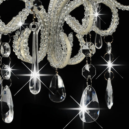 Lampadario con Perle Bianco Rotondo E14 - homemem39