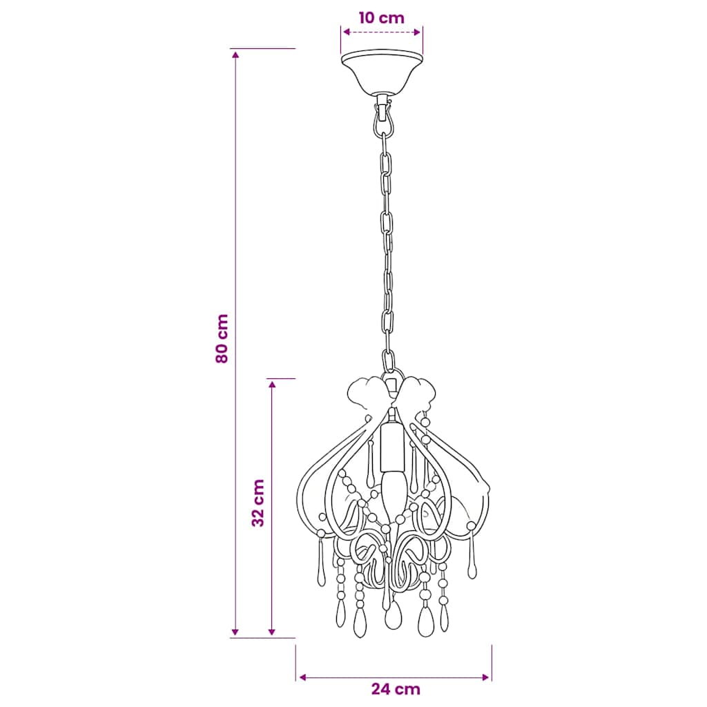 Lampadario con Perle Bianco Rotondo E14 | homemem39