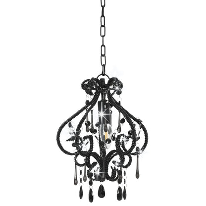 Lampadario con Perle Nero Rotondo E14 - homemem39
