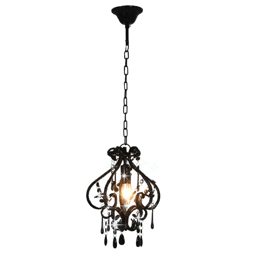 Lampadario con Perle Nero Rotondo E14 - homemem39