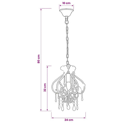 Lampadario con Perle Rosa Rotondo E14 | homemem39