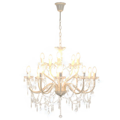 Candelabro a 2 Livelli Bianco 15 Lampadine E14 | homemem39