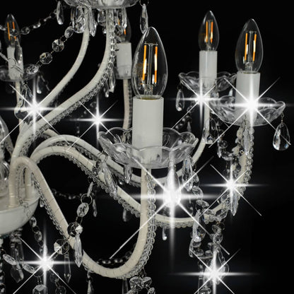 Candelabro a 2 Livelli Bianco 15 Lampadine E14 - homemem39