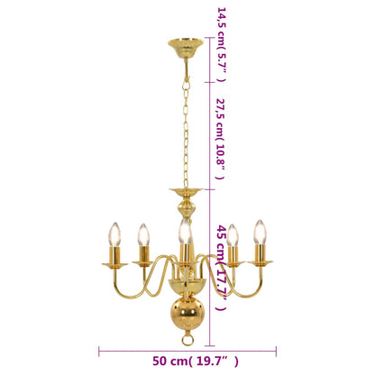 Lampadario Oro 5 Lampadine Attacco E14 - homemem39