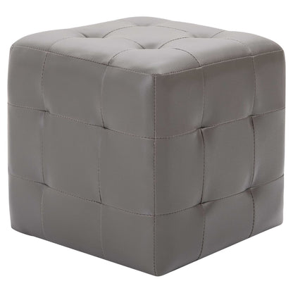 Comodini 2 pz Grigio 30x30x30 cm in Similpelle