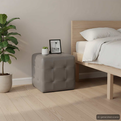 Comodini 2 pz Grigio 30x30x30 cm in Similpelle