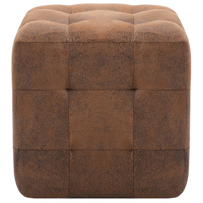 Comodini 2 pz Marrone 30x30x30 cm in Similpelle Scamosciata - homemem39