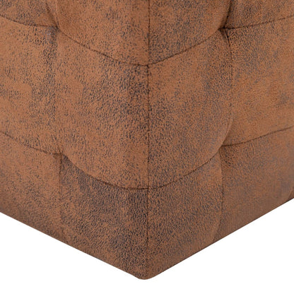 Comodini 2 pz Marrone 30x30x30 cm in Similpelle Scamosciata