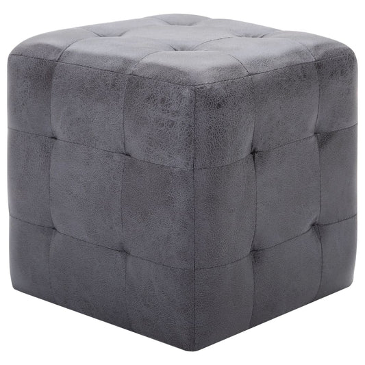 Comodini 2 pz Grigio 30x30x30 cm in Similpelle Scamosciata | homemem39