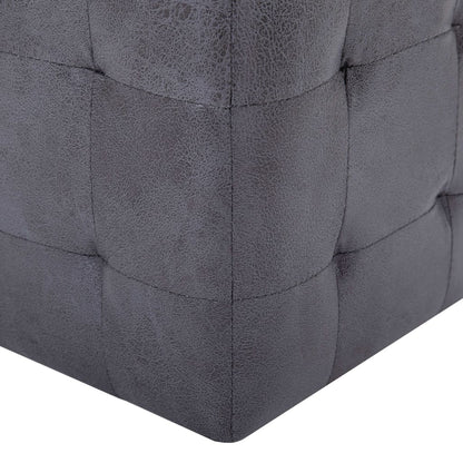 Comodini 2 pz Grigio 30x30x30 cm in Similpelle Scamosciata | homemem39
