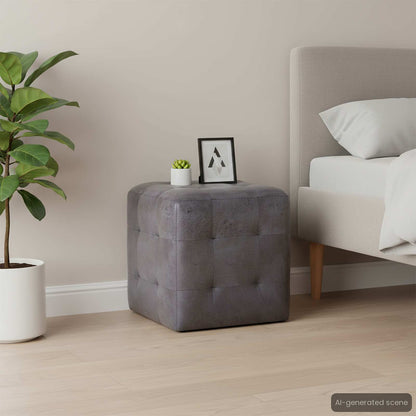 Comodini 2 pz Grigio 30x30x30 cm in Similpelle Scamosciata