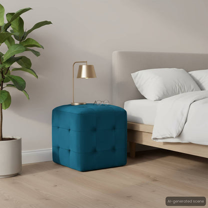 Comodini 2 pz Blu 30x30x30 cm in Tessuto Vellutato