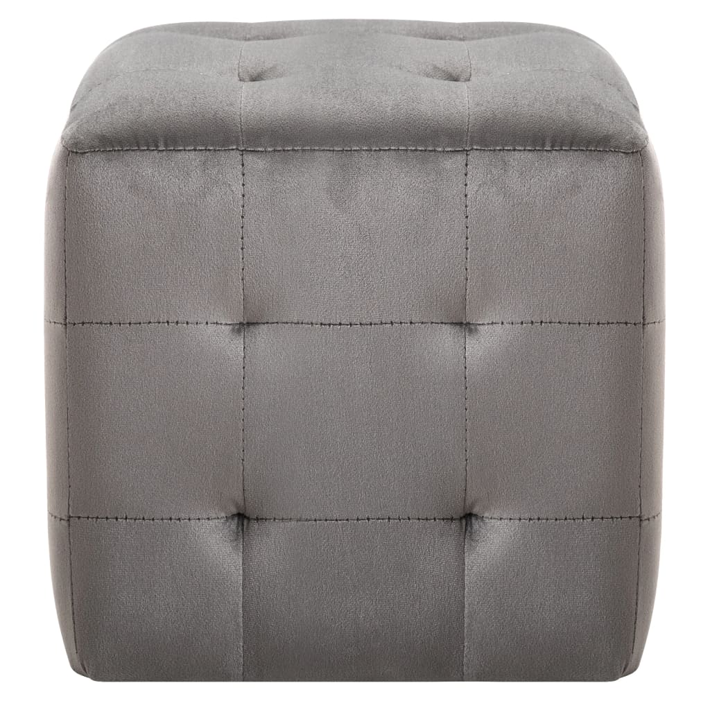 Comodini 2 pz Grigio 30x30x30 cm in Tessuto Vellutato | homemem39