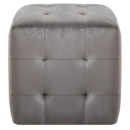 Comodini 2 pz Grigio 30x30x30 cm in Tessuto Vellutato | homemem39