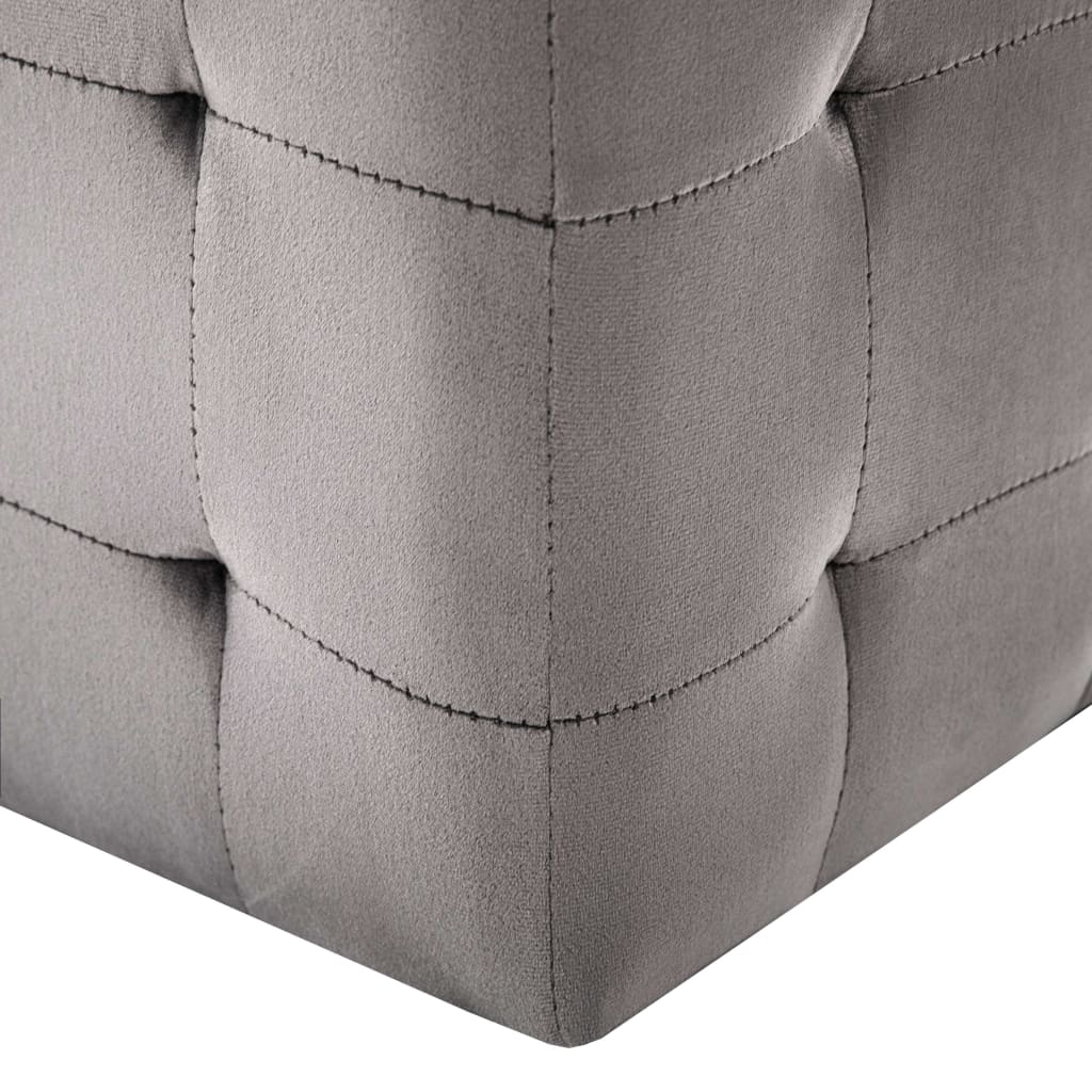 Comodini 2 pz Grigio 30x30x30 cm in Tessuto Vellutato | homemem39