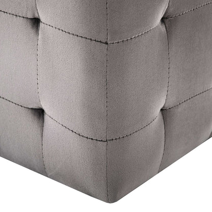Comodini 2 pz Grigio 30x30x30 cm in Tessuto Vellutato | homemem39