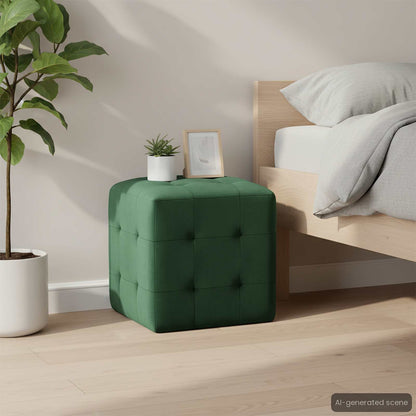 Comodini 2 pz Verde 30x30x30 cm in Tessuto Vellutato