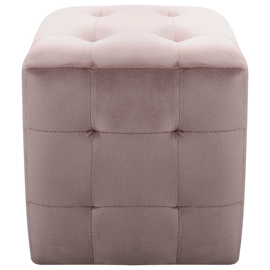Comodini 2 pz Rosa 30x30x30 cm in Tessuto Vellutato | homemem39