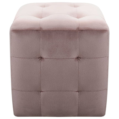 Comodini 2 pz Rosa 30x30x30 cm in Tessuto Vellutato