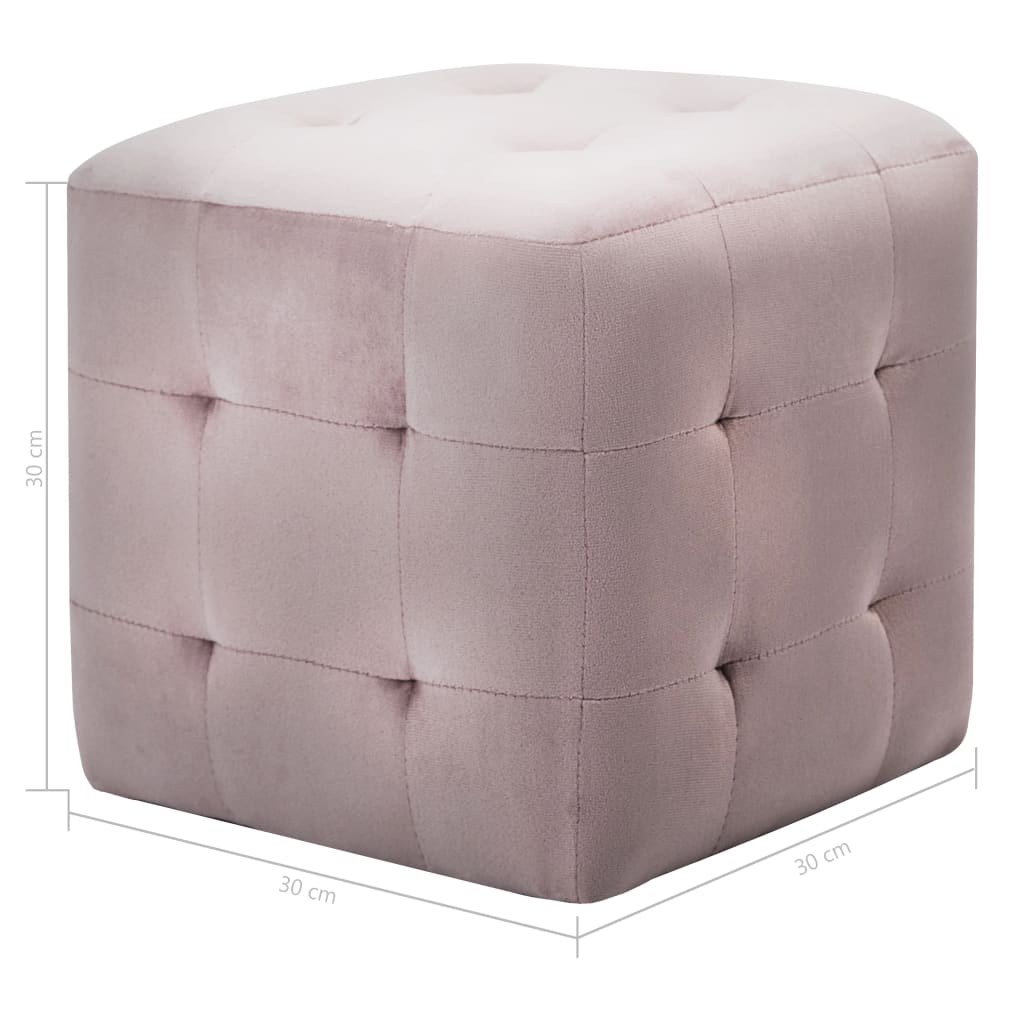 Comodini 2 pz Rosa 30x30x30 cm in Tessuto Vellutato | homemem39