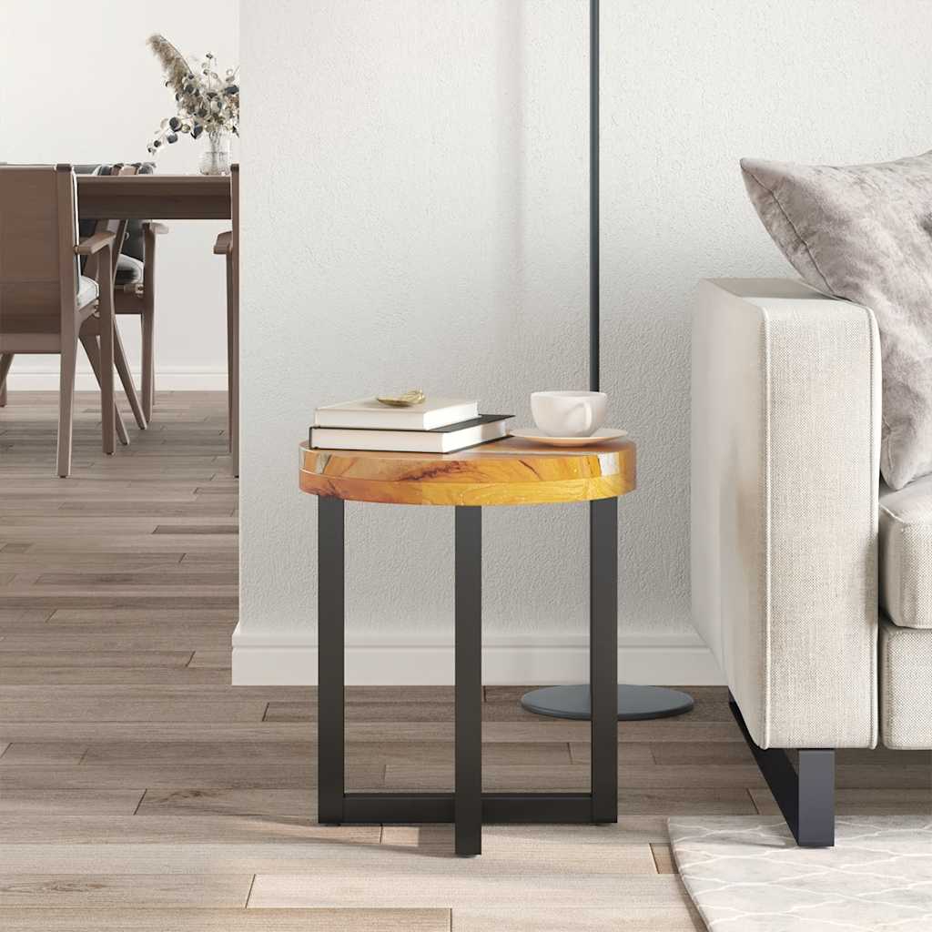 Tavolino da Salotto 40x45 cm Legno Massello Teak e Poliresina | homemem39