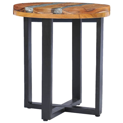 Tavolino da Salotto 40x45 cm Legno Massello Teak e Poliresina | homemem39