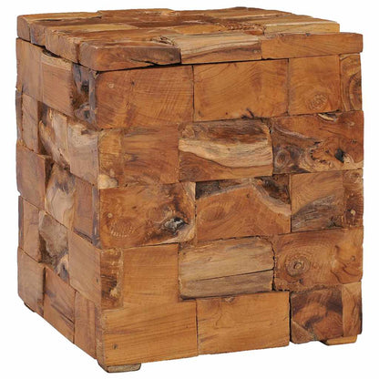 Sgabello con Contenitore in Legno Massello di Teak