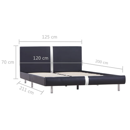 Giroletto senza Materasso Nero in Similpelle 120x200 cm | homemem39