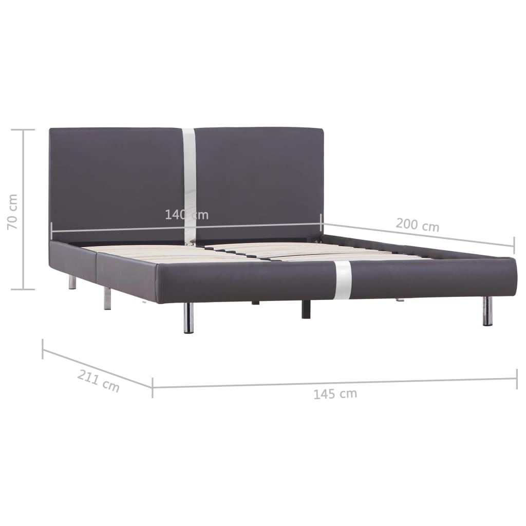 Giroletto senza Materasso Grigio Similpelle 140x200 cm | homemem39