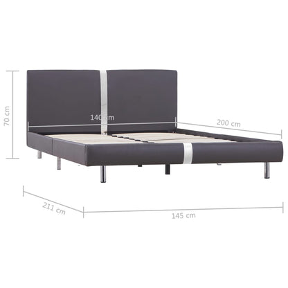 Giroletto senza Materasso Grigio Similpelle 140x200 cm | homemem39