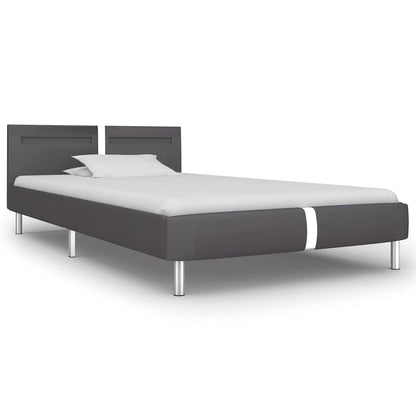 Giroletto con LED senza Materasso Grigio in Similpelle 90x200cm