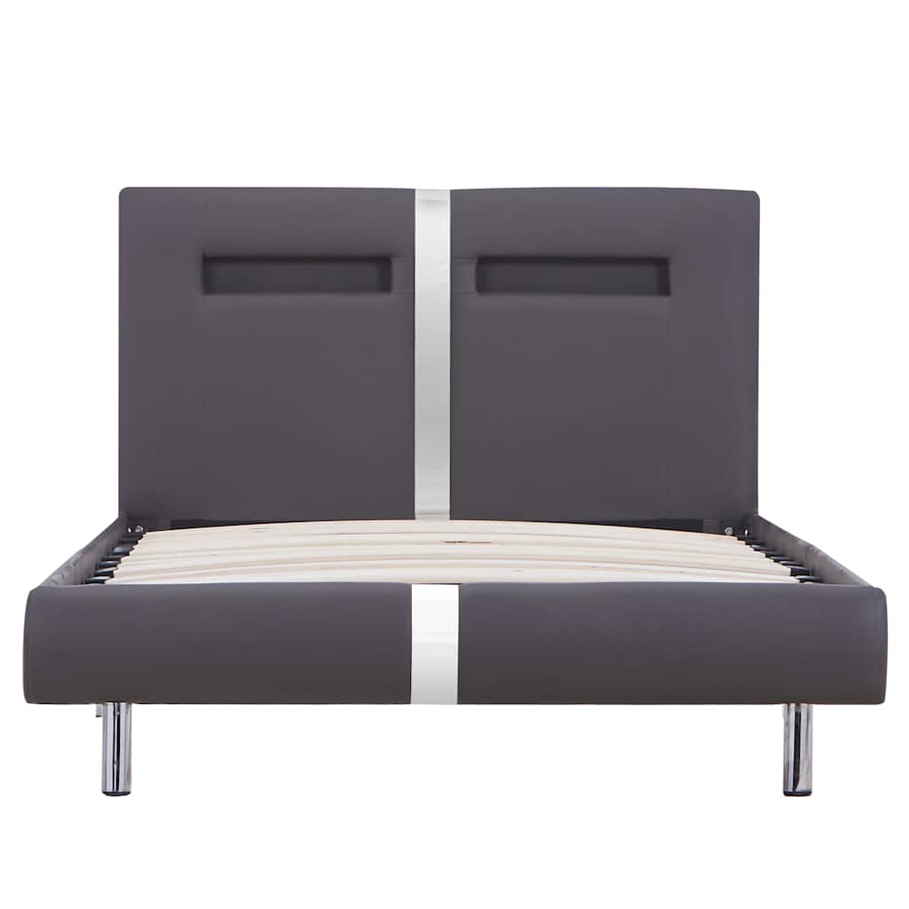 Giroletto con LED senza Materasso Grigio in Similpelle 90x200cm
