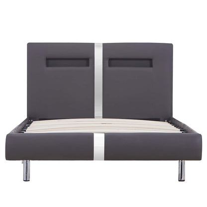 Giroletto con LED senza Materasso Grigio in Similpelle 90x200cm