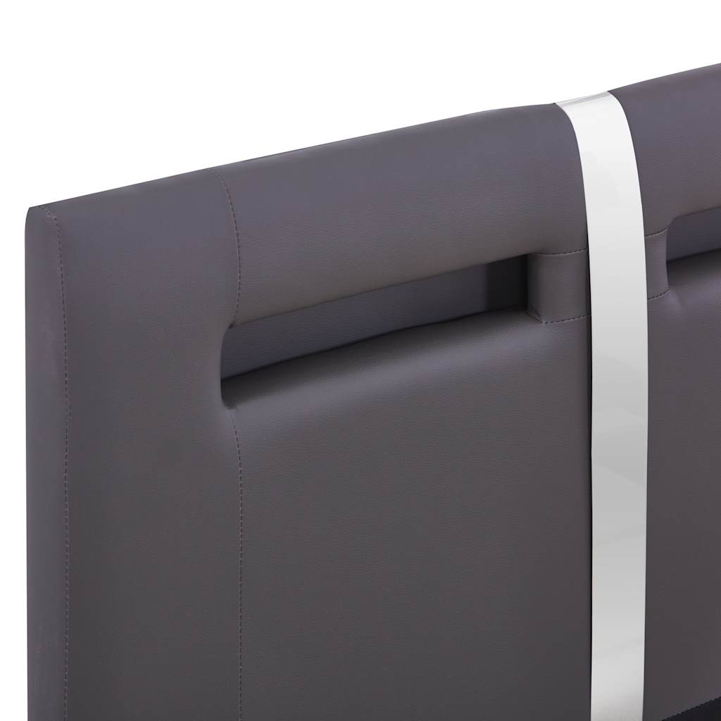 Giroletto con LED senza Materasso Grigio in Similpelle 90x200cm