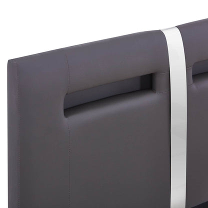 Giroletto con LED senza Materasso Grigio in Similpelle 90x200cm