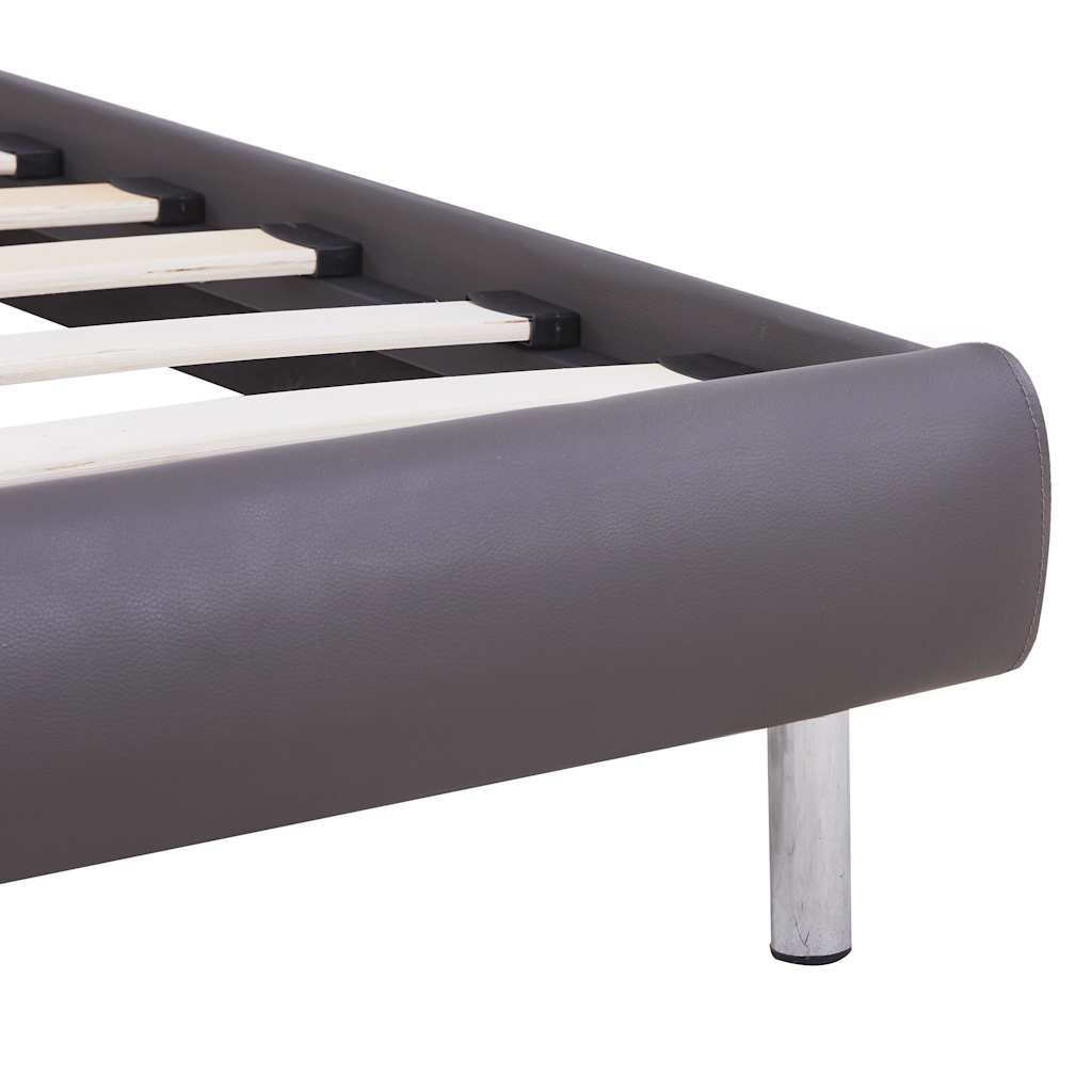 Giroletto con LED senza Materasso Grigio in Similpelle 90x200cm