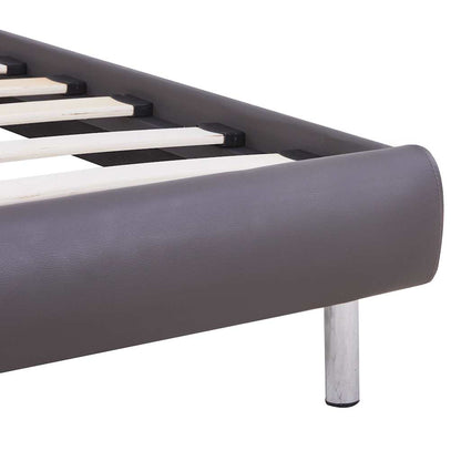 Giroletto con LED senza Materasso Grigio in Similpelle 90x200cm