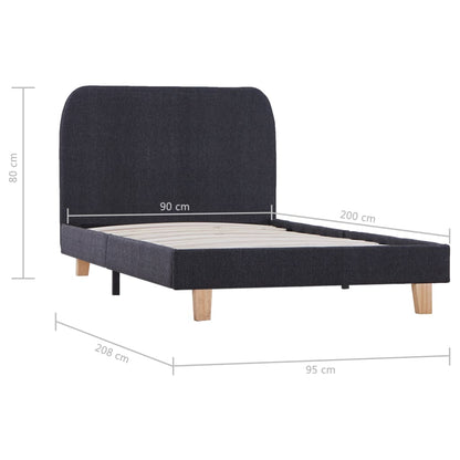 Giroletto senza Materasso Grigio Scuro 90x200 cm Tessuto | homemem39