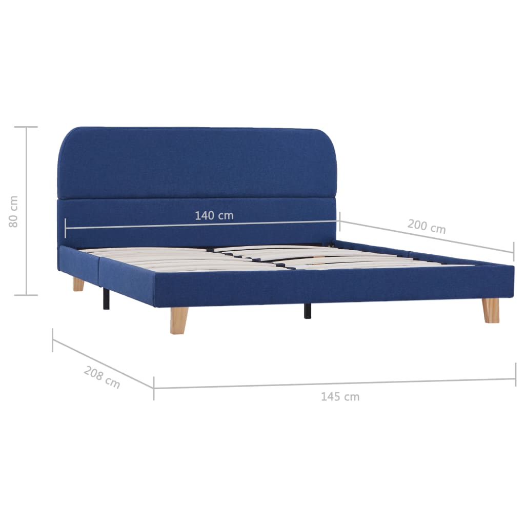 Giroletto senza Materasso Blu 140x200 cm in Tessuto | homemem39