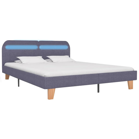 Giroletto LED senza Materasso Grigio Chiaro 160x200 cm Tessuto | homemem39