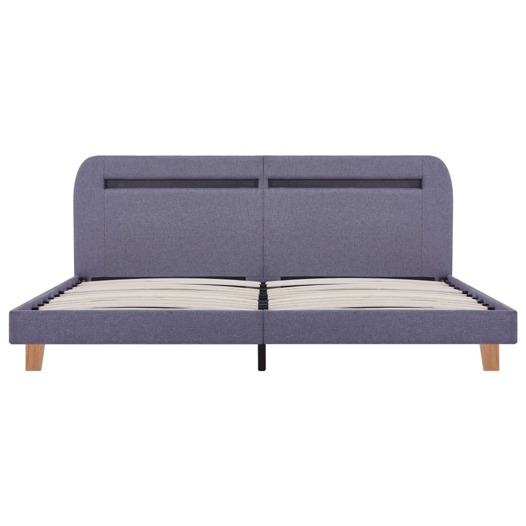 Giroletto LED senza Materasso Grigio Chiaro 160x200 cm Tessuto | homemem39
