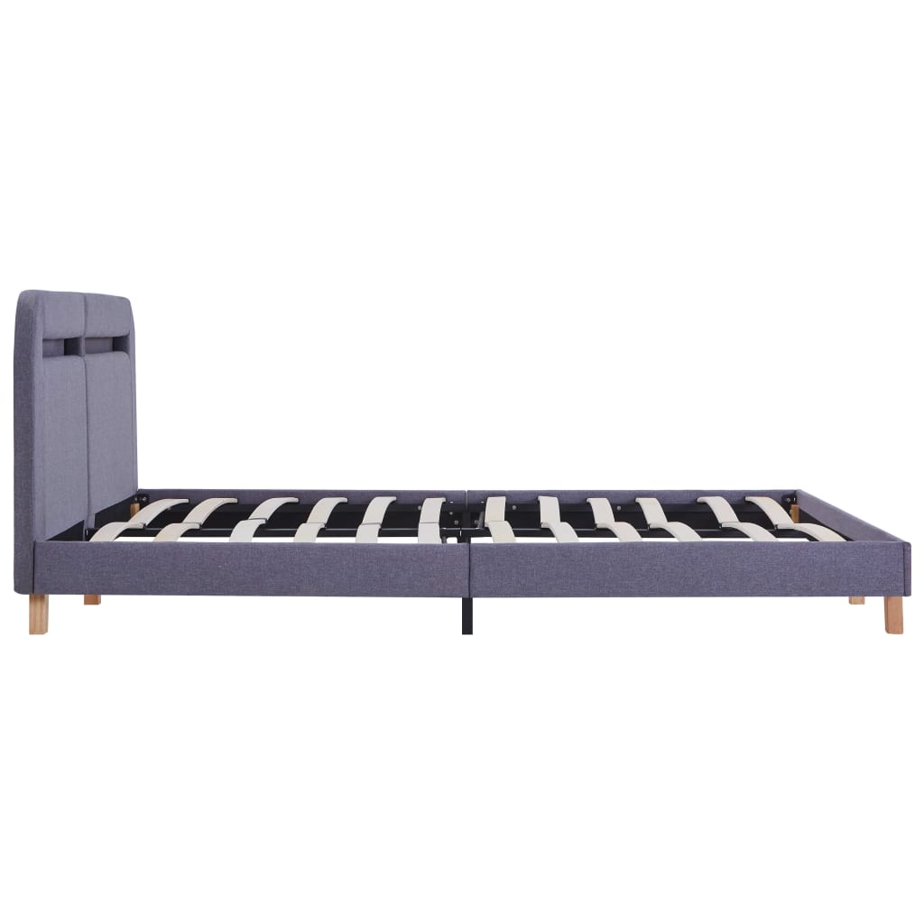 Giroletto LED senza Materasso Grigio Chiaro 160x200 cm Tessuto | homemem39