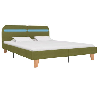 Giroletto con LED senza Materasso Verde 160x200 cm Tessuto