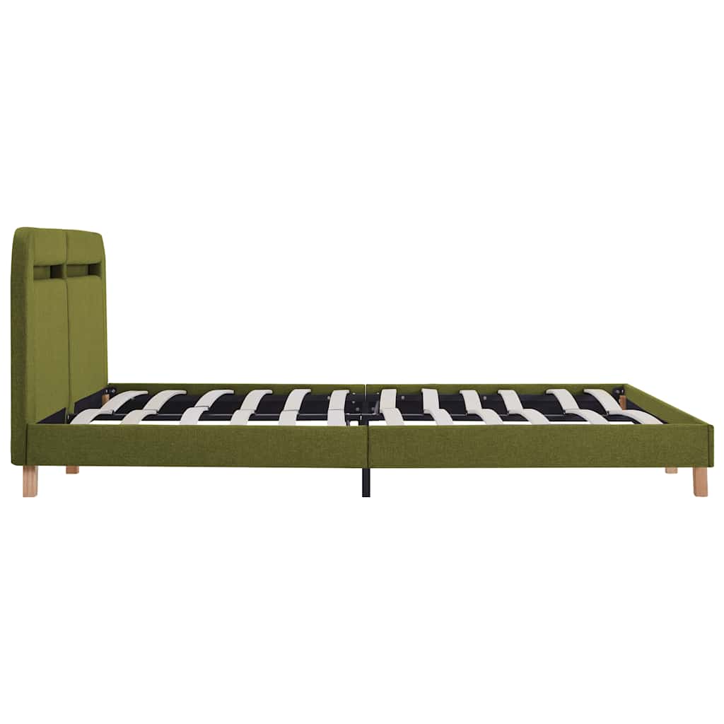 Giroletto con LED senza Materasso Verde 160x200 cm Tessuto