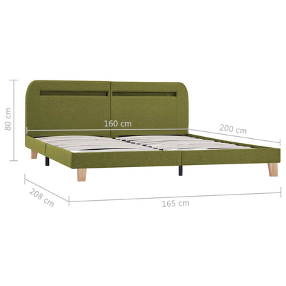 Giroletto con LED senza Materasso Verde 160x200 cm Tessuto