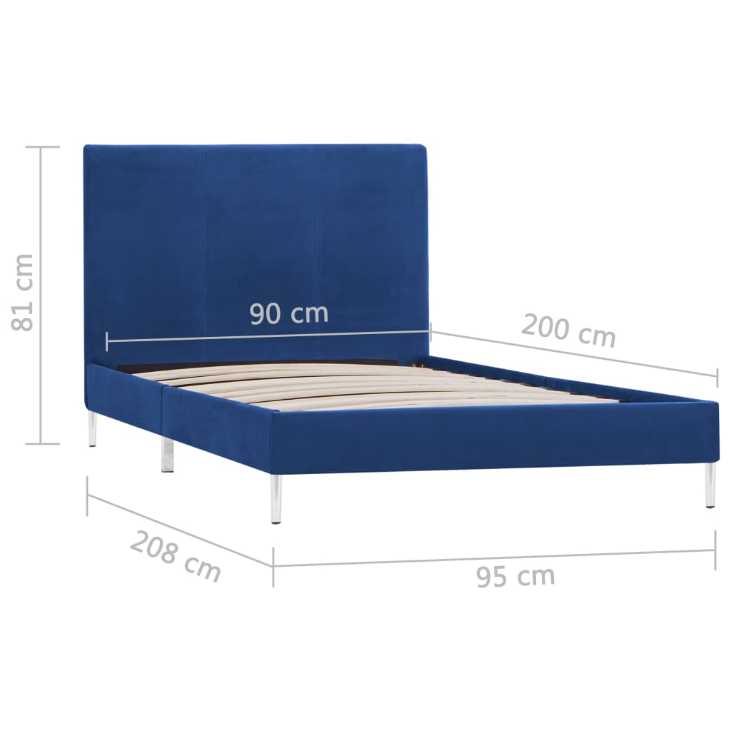 Giroletto senza Materasso Blu 90x200 cm in Tessuto | homemem39