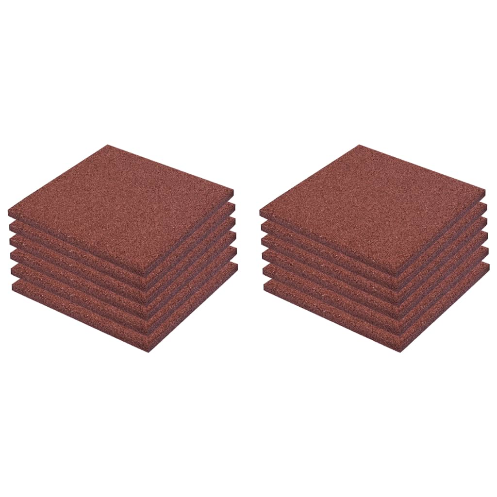 Piastrelle Anticaduta 12 pz in Gomma 50x50x3 cm Rosse - homemem39