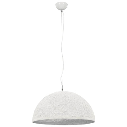 Lampadario da Soffitto Bianco e Argento Ø50 cm E27